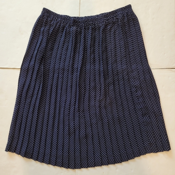 all-around pleated navy polka-dots skirt 20 - Picture 2 of 7